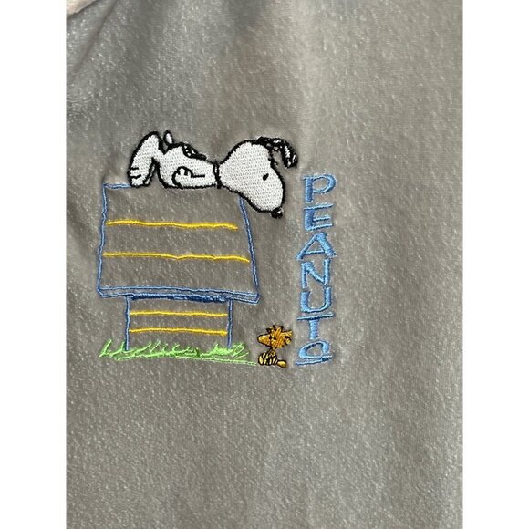 Peanuts NWT Kids’ Snoopy Pullover Velour Gray Collared Long Sleeve Shirt - Picture 4 of 7